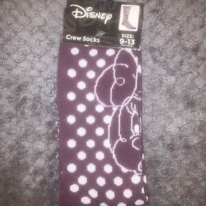 Disney Lavender and White Polka Dot Socks featuring Minnie Mouse!